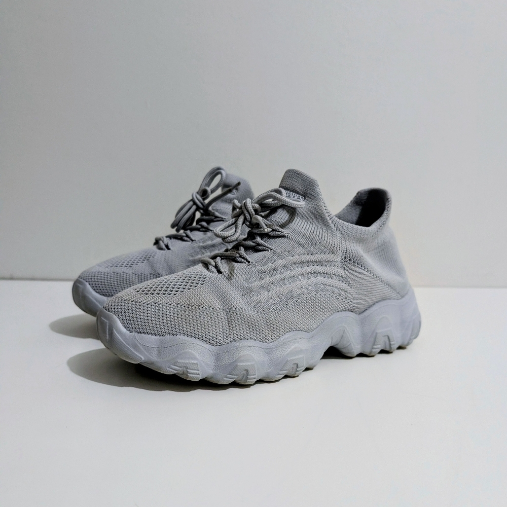 Light Gray Knit Sock Sneakers for Women